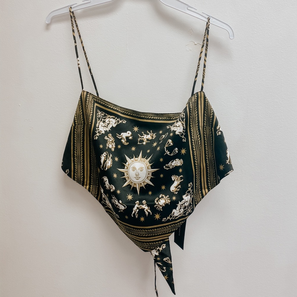 Danielle Bernstein Printed Handkershief Top